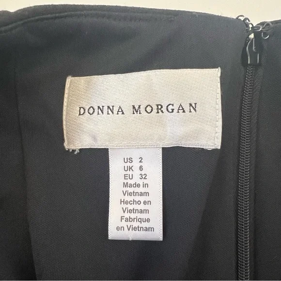 Donna Morgan Black Flutter Sleeve Sheath Dress B6/19 - Picture 12 of 16